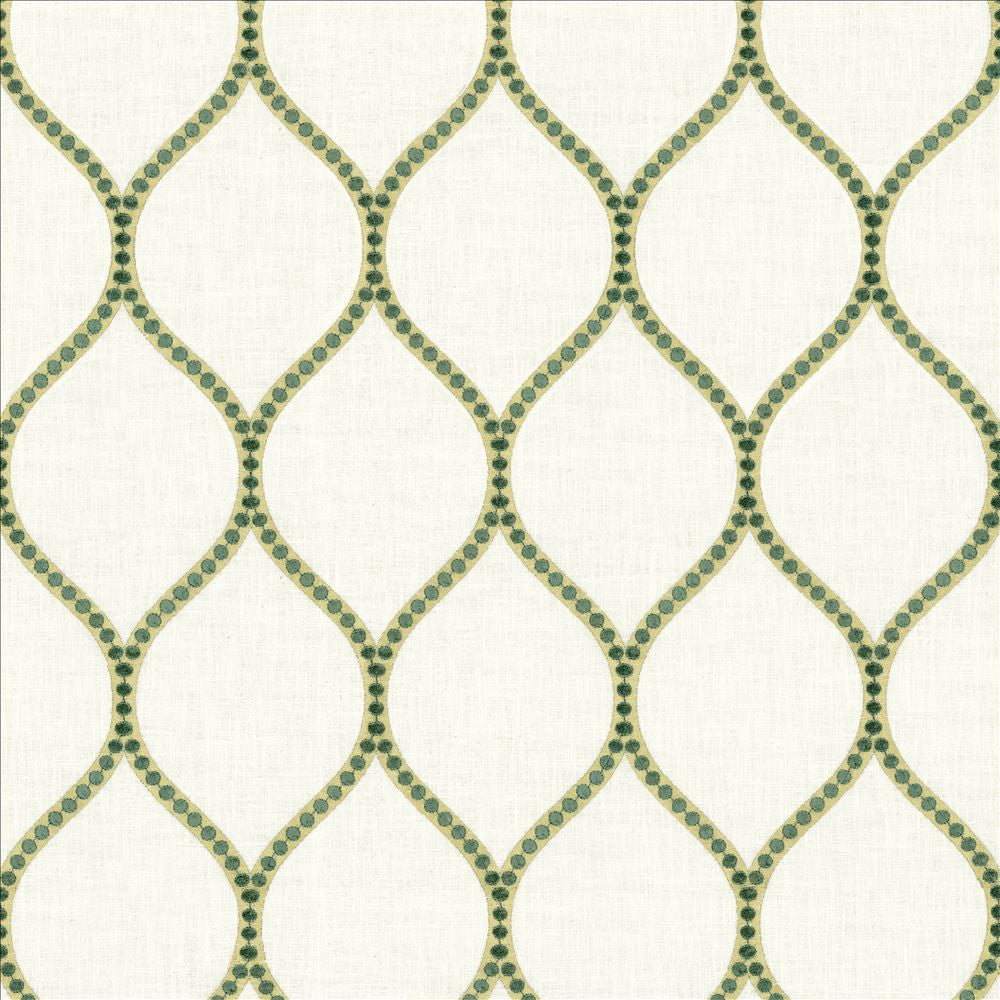 Overlay Teal by Kasmir Designer Fabric See sample 52% Cotton
26% Rayon
18% Polyester
4% Linen
 INDIA 50,000 Wyzenbeek Double Rubs </p><p>Repeat: Horizontal: 4 2/8 inches and Vertical: 7 6/8 inches 54 - Swanky Fabrics -