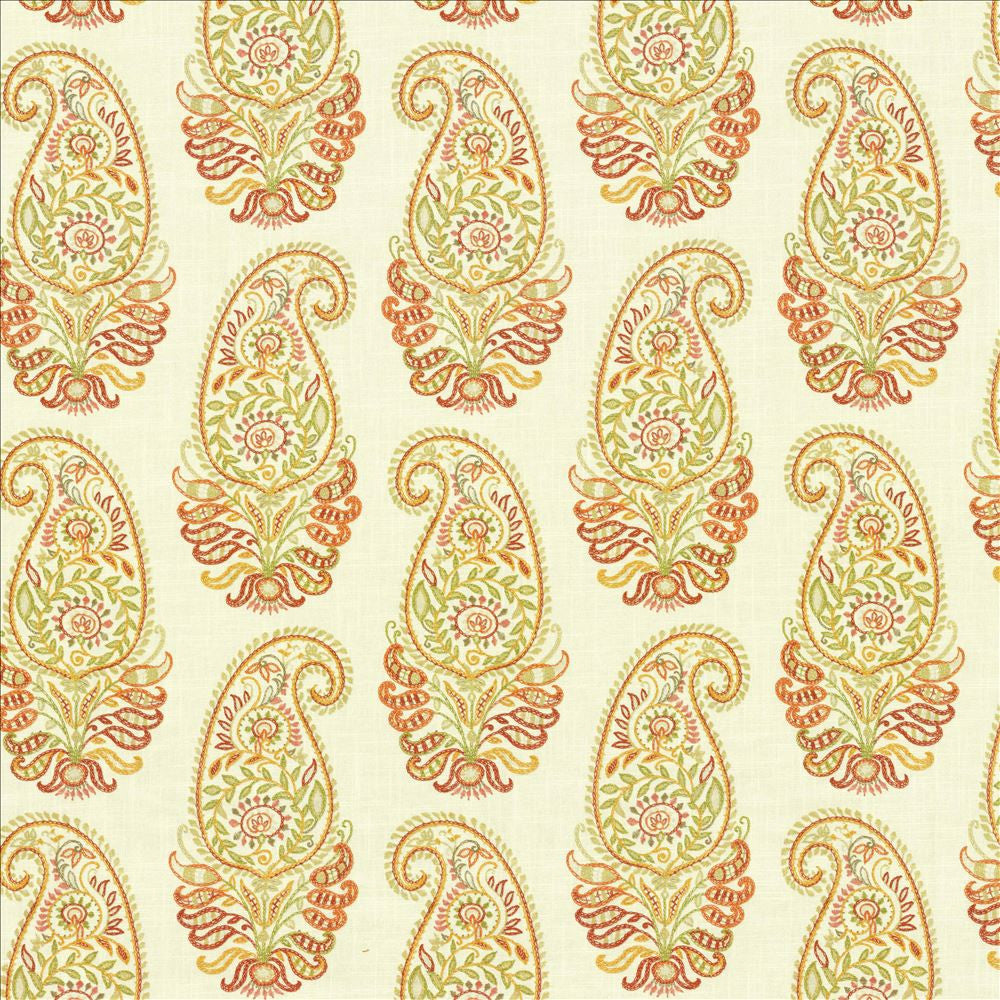 Paisley Shower Harvest by Kasmir Designer Fabric See sample 100% Cotton
 SPAIN 100,000 Wyzenbeek Double Rubs </p><p>Repeat: Horizontal: 13 4/8 inches and Vertical: 13 4/8 inches 54 - Swanky Fabrics -