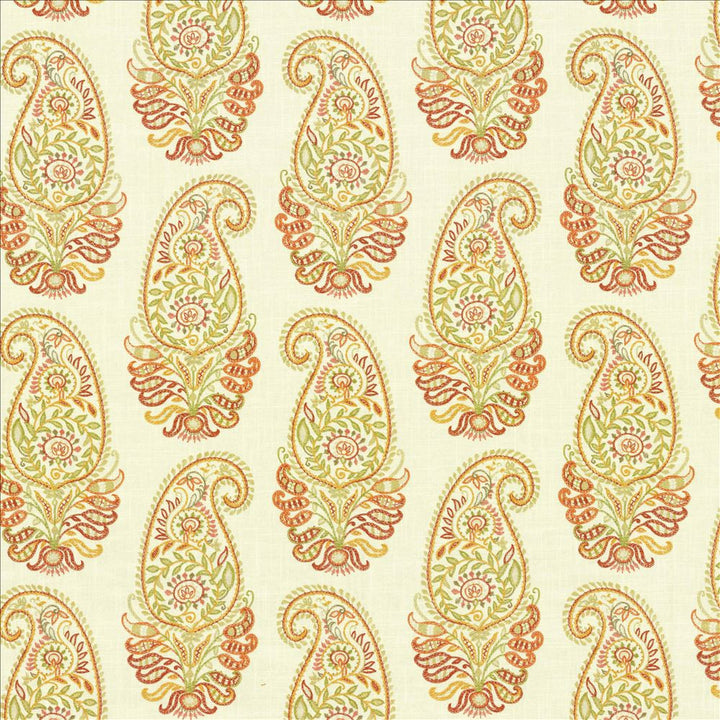 Paisley Shower Harvest  by Kasmir Designer Fabric 5121 100% Cotton
 SPAIN 100,000 Wyzenbeek Double Rubs Horizontal: 13 4/8 inches and Vertical: 13 4/8 inches 54  - Swanky Fabrics -