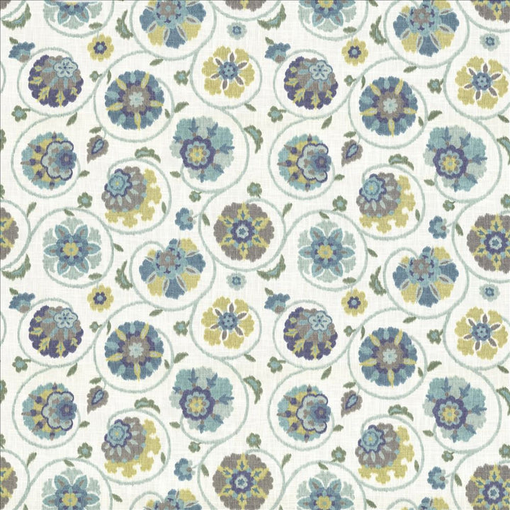 Palampore Garden Aquamarine by Kasmir Designer Fabric See sample 100% Cotton
 USA 15,000 Wyzenbeek Double Rubs </p><p>Repeat: Horizontal: 27 inches and Vertical: 27 inches 54 - Swanky Fabrics -