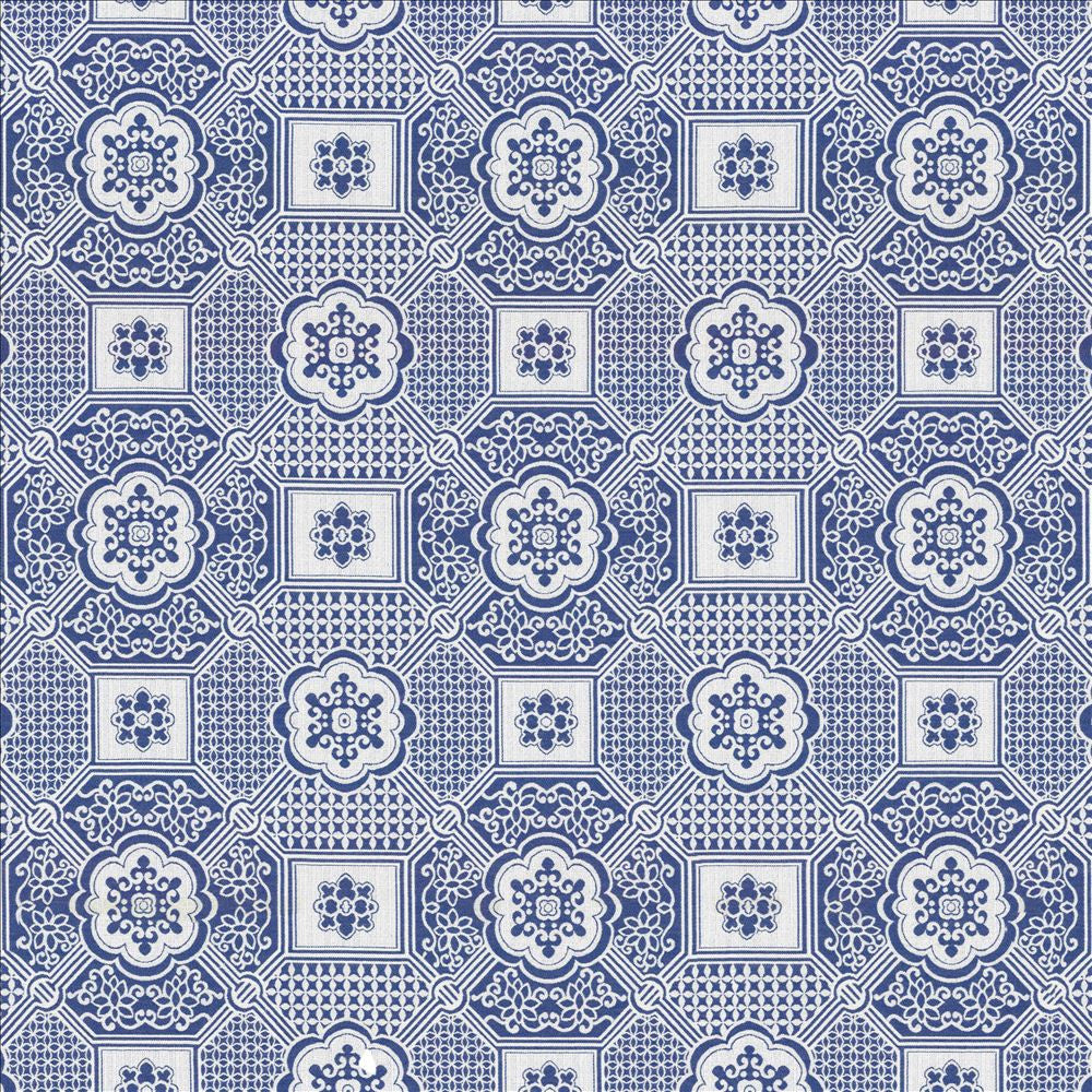 Palatial Maze Blue Jay by Kasmir Designer Fabric See sample 56% Polyester
41% Rayon
3% Flax
 USA 15,000 Wyzenbeek Double Rubs </p><p>Repeat: Horizontal: 13 inches and Vertical: 12 2/8 inches 54 - Swanky Fabrics -