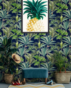 Mind The Gap Wallpaper PALMERAS Anthracite Wallpaper (WP20362)