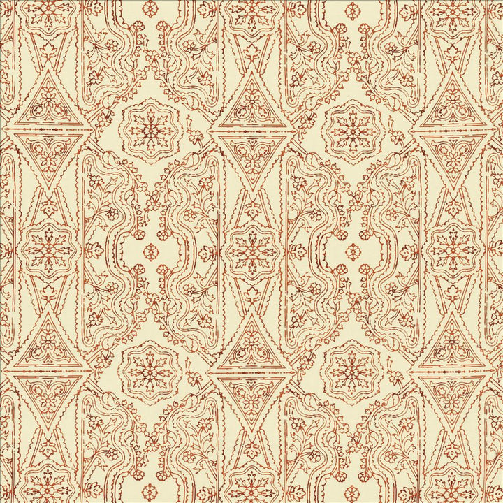Panwar Burnt Orange by Kasmir Designer Fabric 5155 55% Linen
45% Cotton
 CHINA </p><p>Repeat: Horizontal: 13 5/8 inches and Vertical: 17 inches 54 - Swanky Fabrics -