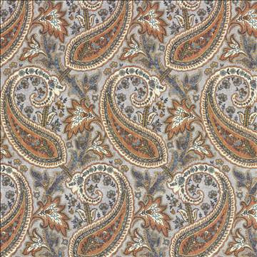 Parisi Paisley Persimmon by Kasmir Designer Fabric 5121 55% Linen 45% Cotton CHINA 27,000 Wyzenbeek Double Rubs H: 13 4/8 inches, V: 27 inches 54 - Swanky Fabrics - Kasmir