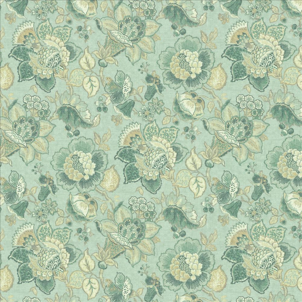 Parisian Park Seafoam by Kasmir Designer Fabric 1453 100% Cotton
 SPAIN </p><p>Repeat: Horizontal: 27 inches and Vertical: 27 inches 54 - Swanky Fabrics -