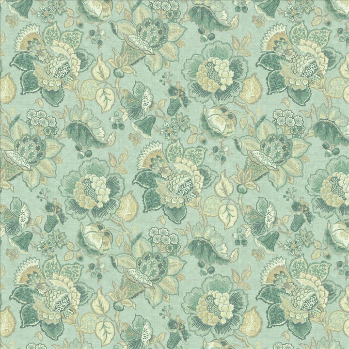 Parisian Park Seafoam by Kasmir Designer Fabric 1453 100% Cotton
 SPAIN </p><p>Repeat: Horizontal: 27 inches and Vertical: 27 inches 54 - Swanky Fabrics -