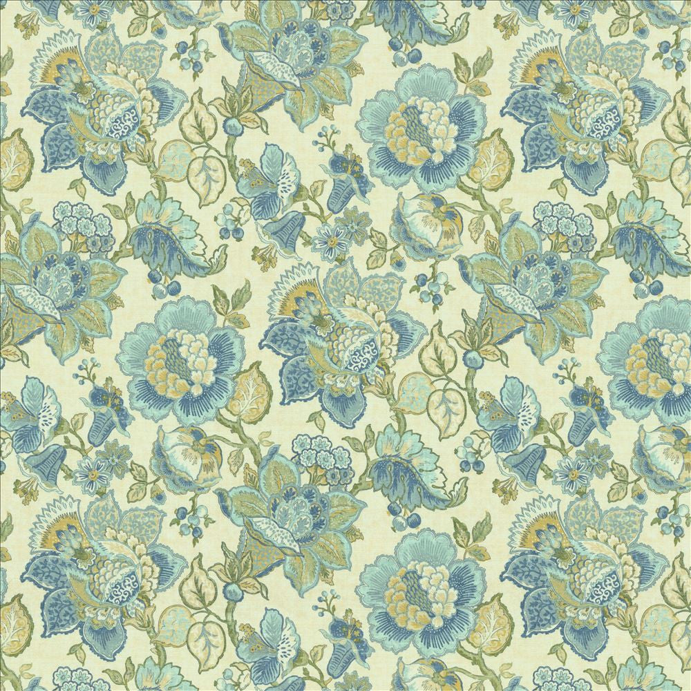 Parisian Park Waterfall  by Kasmir Designer Fabric 1453 100% Cotton
 SPAIN 30,000 Wyzenbeek Double Rubs Horizontal: 27 inches and Vertical: 27 inches 54  - Swanky Fabrics -