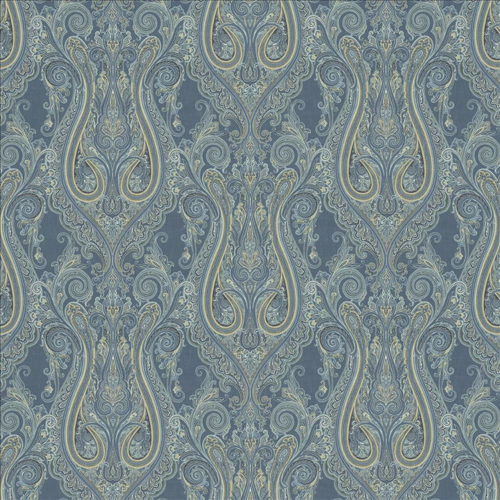 Pasadena Blueberry by Kasmir Designer Fabric 1454 100% Cotton
 SOUTH KOREA </p><p>Repeat: Horizontal: 26 4/8 inches and Vertical: 26 6/8 inches 54 - Swanky Fabrics -