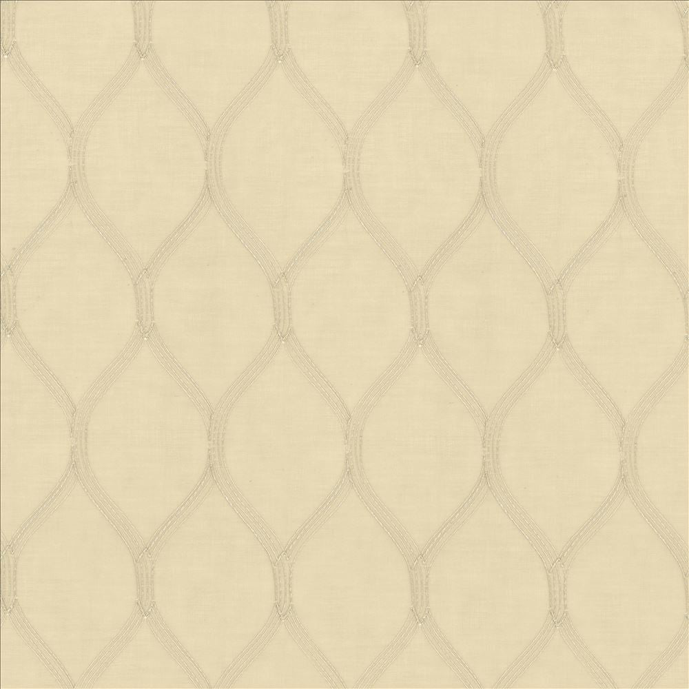 Per Se Ecru by Kasmir Designer Fabric 5077 100% Polyester Embroidery 100% Polyester TURKEY Not Tested Horizontal: 3 2/8 inches and Vertical: 6 6/8 inches 58 - 59 - Swanky Fabrics -
