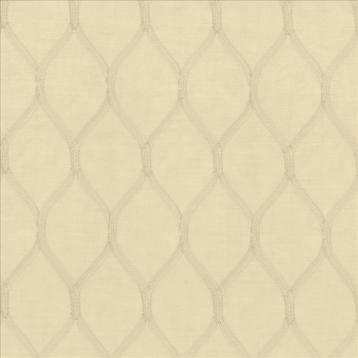 Per Se Ecru by Kasmir Designer Fabric 5077 100% Polyester Embroidery 100% Polyester TURKEY Not Tested Horizontal: 3 2/8 inches and Vertical: 6 6/8 inches 58 - 59 - Swanky Fabrics -