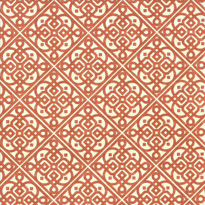 Perot Trellis Persimmon  by Kasmir Designer Fabric 5086 100% Cotton
 USA 15,000 Wyzenbeek Double Rubs Horizontal: 6 6/8 inches and Vertical: 6 6/8 inches 54  - Swanky Fabrics -
