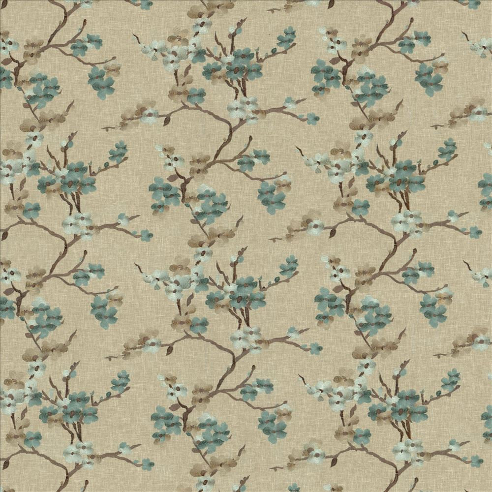Picturesque Lagoon by Kasmir Designer Fabric 1450 73% Cotton
27% Polyester
 INDIA 15,000 Wyzenbeek Double Rubs </p><p>Repeat: Horizontal: 25 2/8 inches and Vertical: 18 5/8 inches 51 - Swanky Fabrics -
