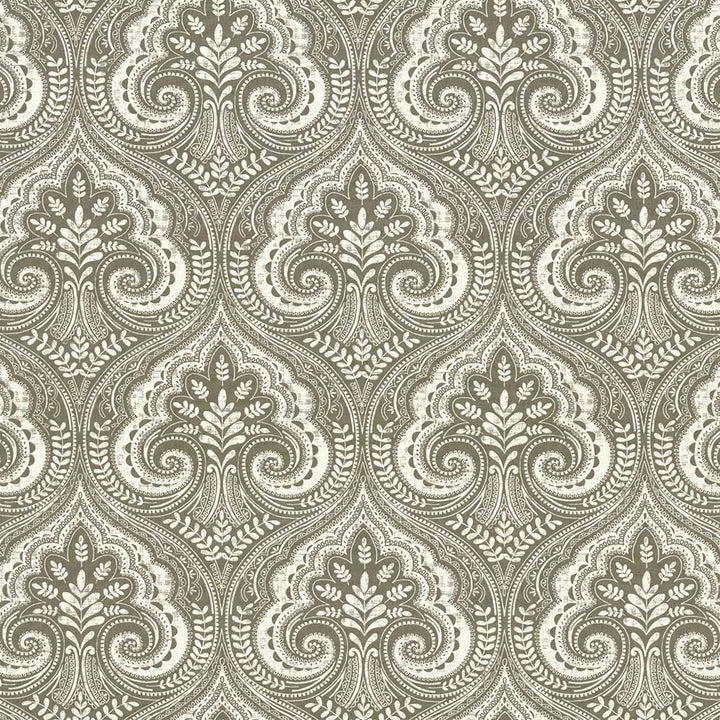 Pietro Paisley Charcoal by Kasmir Designer Fabric 5105 100% Cotton
 TURKMENISTAN </p><p>Repeat: Horizontal: 13 6/8 inches and Vertical: 17 6/8 inches 54 - 55 - Swanky Fabrics -