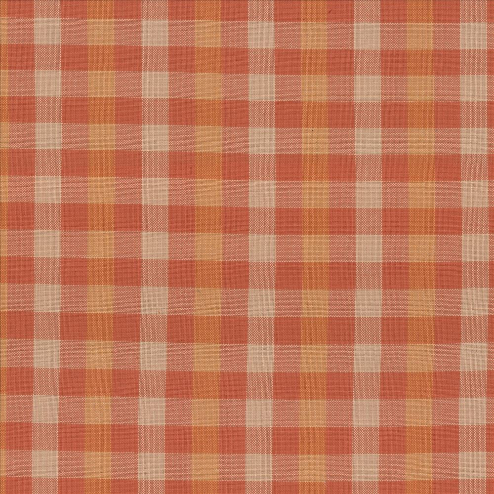 Pixie Plaid Pumpkin by Kasmir Designer Fabric 5086 100% Cotton
 INDIA </p><p>Repeat: Horizontal: 4 inches and Vertical: 2 inches 54 - Swanky Fabrics -