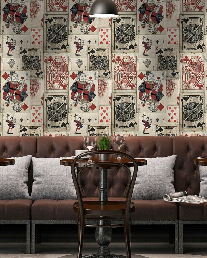 Playcards Premium Wallpaper by Mind the Gap Designer Wallpaper WALLPAPER DESIGNER COLLECTION Non-woven Made in Europe Paste the wall 3 rolls x 20.5 x 3.25 yards - Swanky Fabrics -