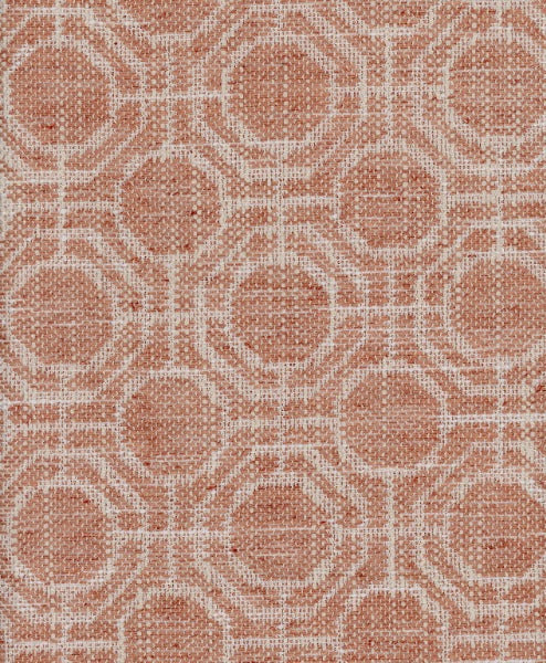 Preston Salmon by Roth & Tompkins Fabric - 95% Polyester; 5% Linen - India - 30,001-50,000 double rubs - V: 3.5"  H: 3.5" - 54" - Fabric Carolina -