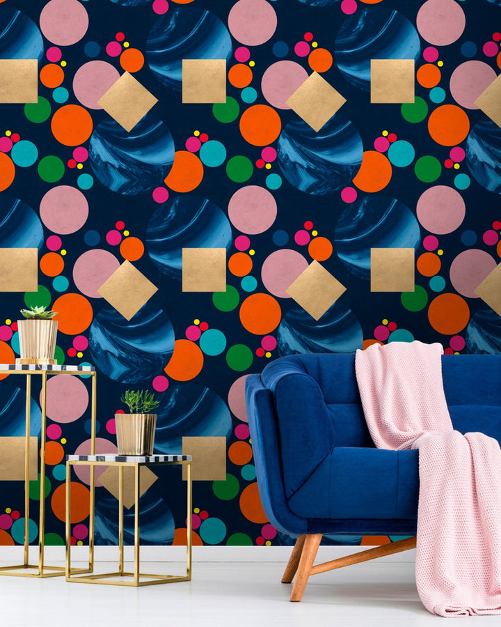 Pseudomorph In Blue Wallpaper by Mind the Gap Designer Wallpaper THE WALLPAPER COLLECTABLES Textured Matte Made in Europe Paste the wall 3 rolls x 20.5 x 3.25 yards - Swanky Fabrics -