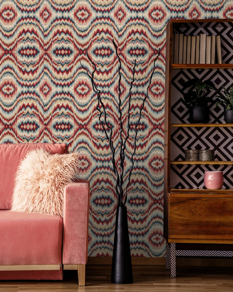 Psychedelic Wallpaper by Mind the Gap Designer Wallpaper THE WALLPAPER COLLECTABLES Satin Matte Made in Europe Paste the wall 3 rolls x 20.5 x 3.25 yards - Swanky Fabrics -