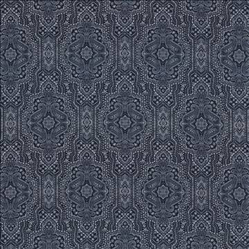 Purana Paisley Indigo by Kasmir Designer Fabric 5115 100% Cotton USA 15,000 Wyzenbeek Double Rubs H: 13 4/8 inches, V: 25 2/8 inches 54 - Swanky Fabrics - Kasmir