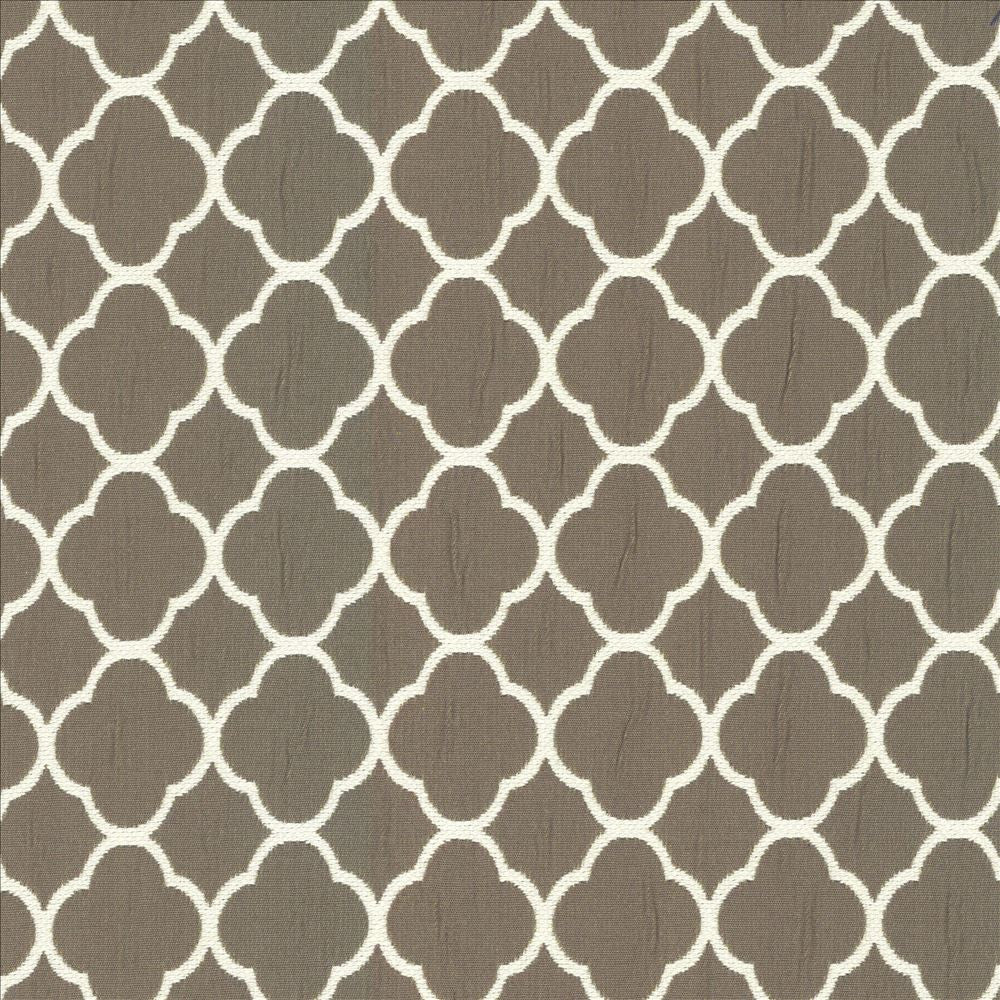 Quatrefoil Maze Patina  by Kasmir Designer Fabric 5085 70% Cotton
30% Polyester
 CHINA 6,500 Wyzenbeek Double Rubs Horizontal: 1 6/8 inches and Vertical: 1 6/8 inches 54  - Swanky Fabrics -