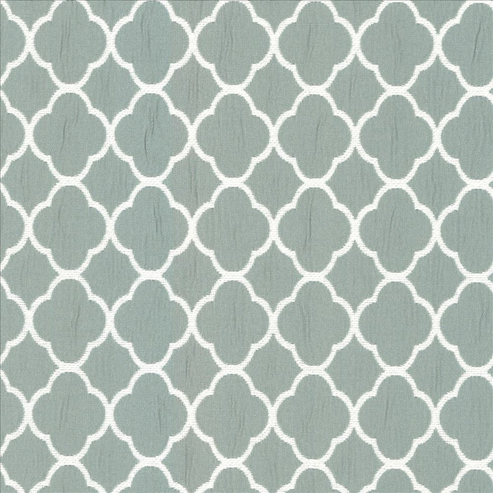 Quatrefoil Maze Spa by Kasmir Designer Fabric 5089 70% Cotton
30% Polyester
 CHINA 6,500 Wyzenbeek Double Rubs </p><p>Repeat: Horizontal: 1 6/8 inches and Vertical: 1 6/8 inches 54 - Swanky Fabrics -