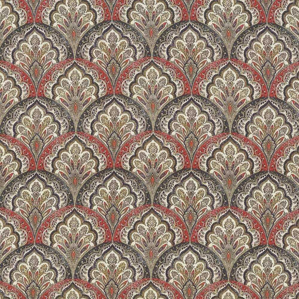 Ragazzi Fire by Kasmir Designer Fabric 5064 100% Cotton
 PAKISTAN </p><p>Repeat: Horizontal: 9 inches and Vertical: 9 inches 54 - 55 - Swanky Fabrics -