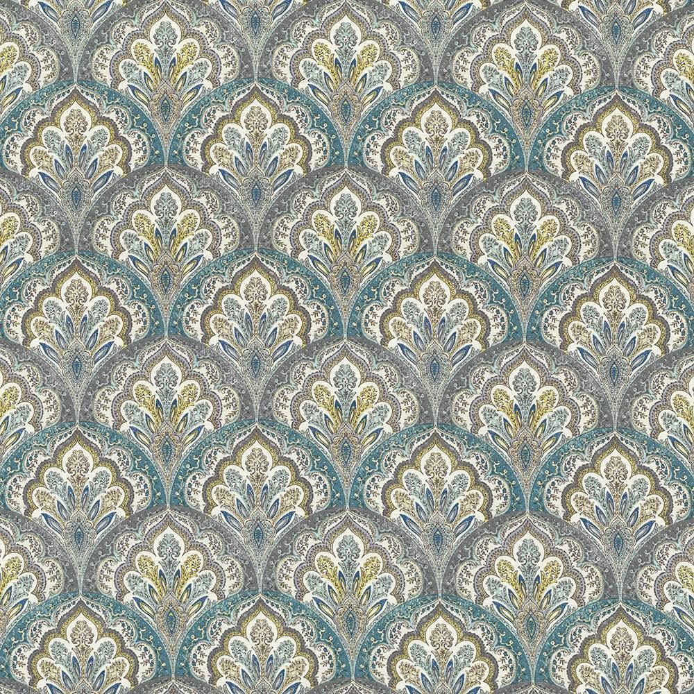 Ragazzi Spa Blue by Kasmir Designer Fabric 5065 100% Cotton
 PAKISTAN </p><p>Repeat: Horizontal: 9 inches and Vertical: 9 inches 54 - 55 - Swanky Fabrics -