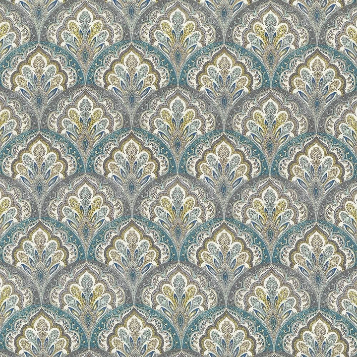 Ragazzi Spa Blue by Kasmir Designer Fabric 5065 100% Cotton
 PAKISTAN </p><p>Repeat: Horizontal: 9 inches and Vertical: 9 inches 54 - 55 - Swanky Fabrics -