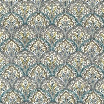 Ragazzi Spa Blue by Kasmir Designer Fabric 5065 100% Cotton PAKISTAN 15,000 Wyzenbeek Double Rubs H: 9 inches, V: 9 inches 54 - 55 - Swanky Fabrics - Kasmir