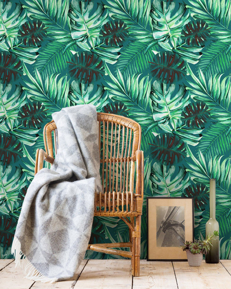 Rainforest Wallpaper by Mind the Gap Designer Wallpaper WALLPAPER DESIGNER COLLECTION Non-woven Made in Europe Paste the wall 3 rolls x 20.5 x 3.25 yards - Swanky Fabrics -