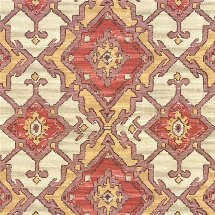Ranchero Vermillion by Kasmir Designer Fabric See sample 100% Cotton
 USA 15,000 Wyzenbeek Double Rubs </p><p>Repeat: Horizontal: 13 4/8 inches and Vertical: 13 4/8 inches 54 - Swanky Fabrics -