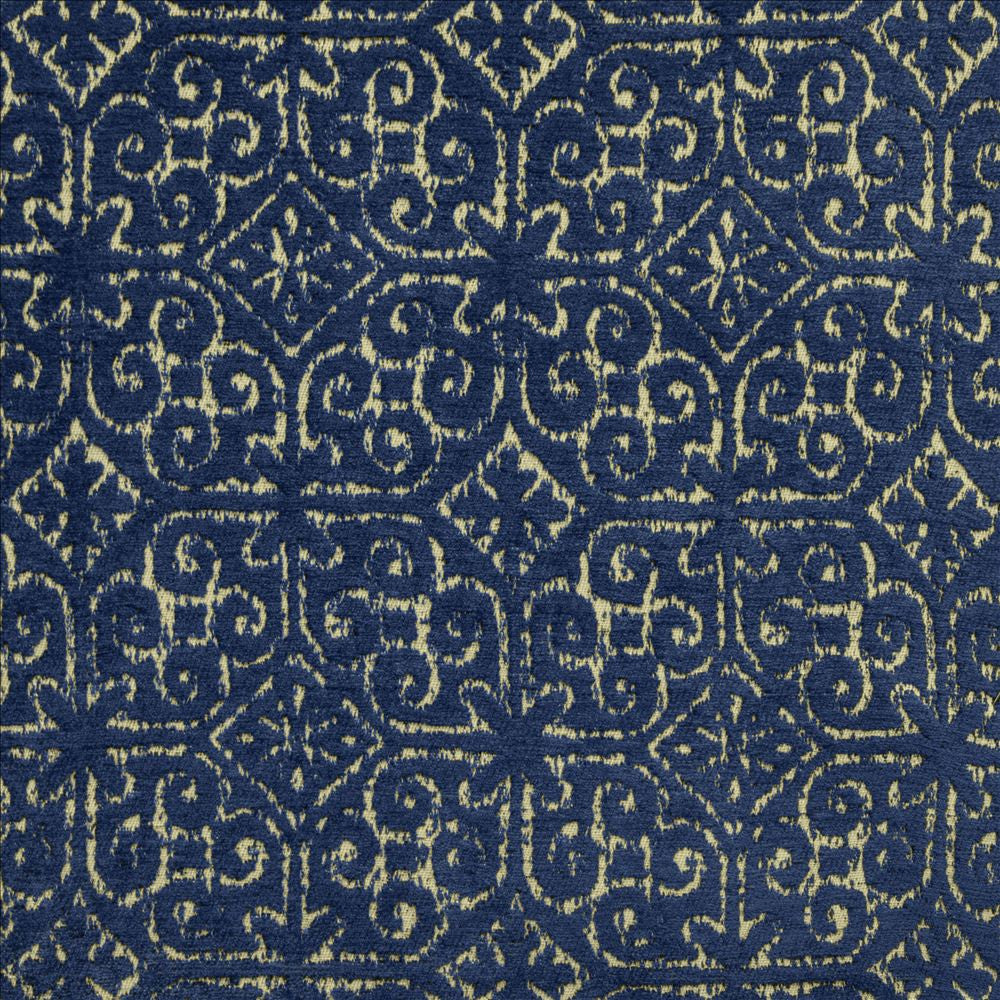 Randers Blue by Kasmir Designer Fabric 5145 77% Viscose 23% Polyester INDIA 20,000 Wyzenbeek Double Rubs Horizontal: 6 6/8 inches and Vertical: 6 6/8 inches 54 - Swanky Fabrics -