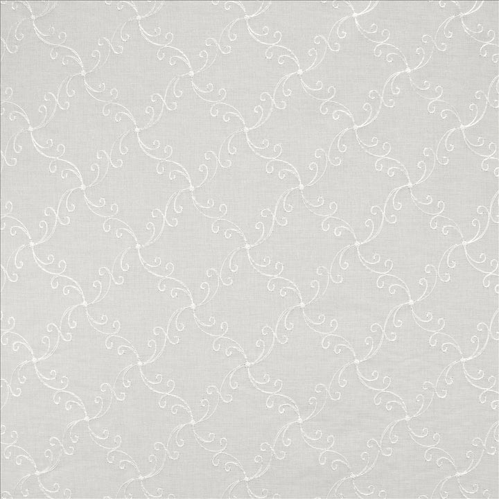 Rapunzel White by Kasmir Designer Fabric 5108 100% Polyester
 TURKEY Not Tested </p><p>Repeat: Horizontal: 4 inches and Vertical: 4 inches 118 - Swanky Fabrics -