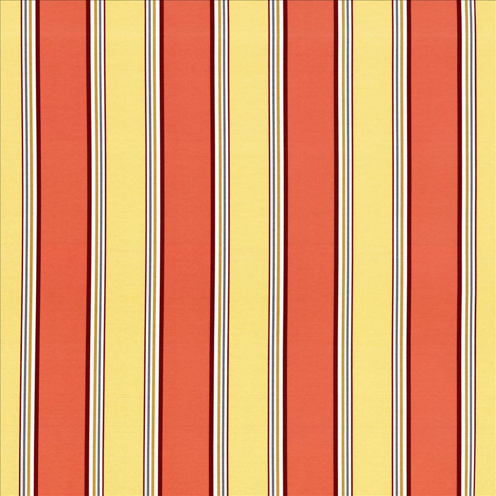 Robuchon Stripe Paprika by Kasmir Designer Fabric 5063 55% Cotton
45% Polyester
 SPAIN </p><p>Repeat: Horizontal: 8 4/8 inches and Vertical: N/A 54 - 56 - Swanky Fabrics -