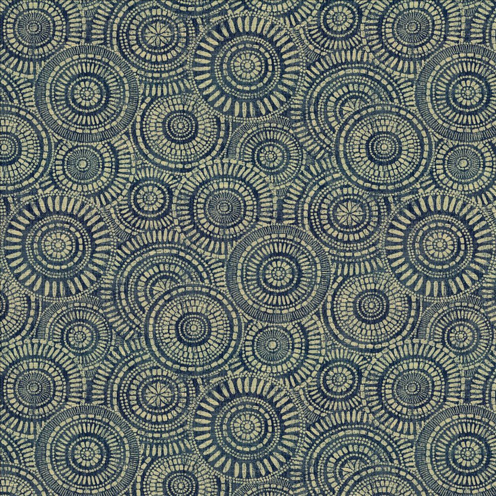 Round We Go Indigo by Kasmir Designer Fabric See sample 73% Polyester
27% Cotton
 CHINA 50,000 Wyzenbeek Double Rubs </p><p>Repeat: Horizontal: 28 4/8 inches and Vertical: 28 4/8 inches 57 - Swanky Fabrics -