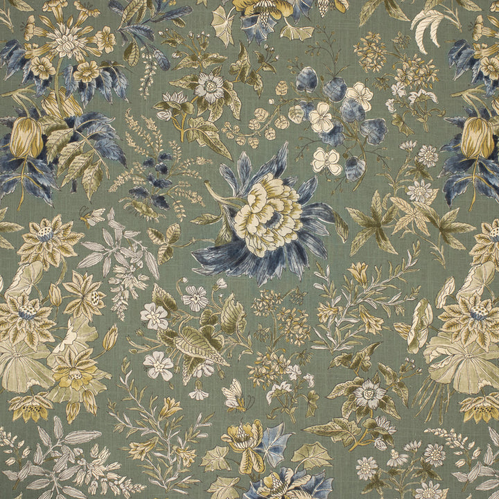 S7062 Bowery Blue by Greenhouse Designer Fabric - 55% Linen, 45% Cotton USA 20000 27" H, 32.8" V 56" - Swanky Fabrics -
