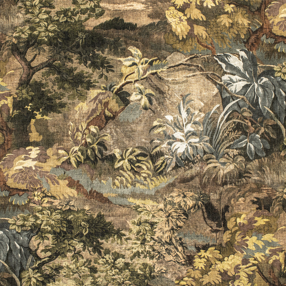S7080 Tapestry by Greenhouse Designer Fabric - 81% Polyester, 19% Linen India DRAPERY 32.5" H 54" - Swanky Fabrics -