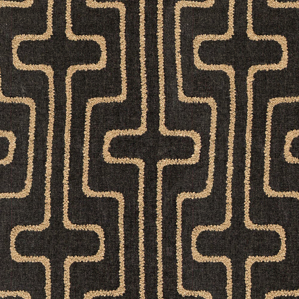 S7082 Charcoal by Greenhouse Designer Fabric - 100% Polyester India 55000 9" H, 8.75" V 53" - Swanky Fabrics -