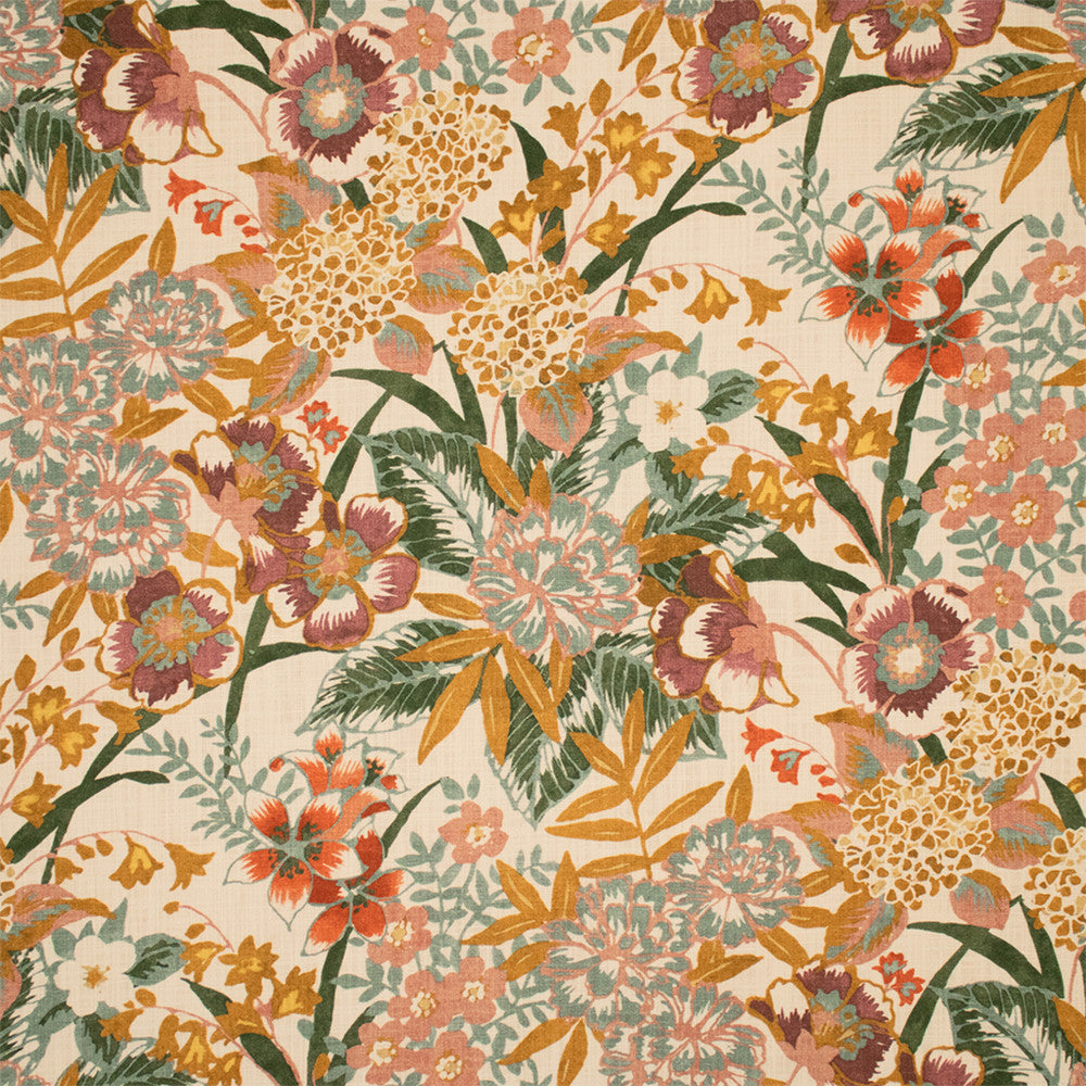 S7194 Dahlia by Greenhouse Designer Fabric - 100% Cotton India DRAPERY 27.56" H, 27.56" V 54" - Swanky Fabrics -