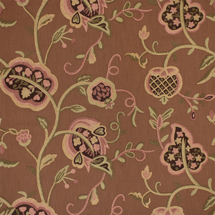 S7212 Spice by Greenhouse Designer Fabric - 68% Polyester, 21% Linen, 11% Cotton (Embroidery: 60% Polyester, 25% Cotton, 15% Linen) India 9000 17.25" H, 26.5" V 54" - Swanky Fabrics -