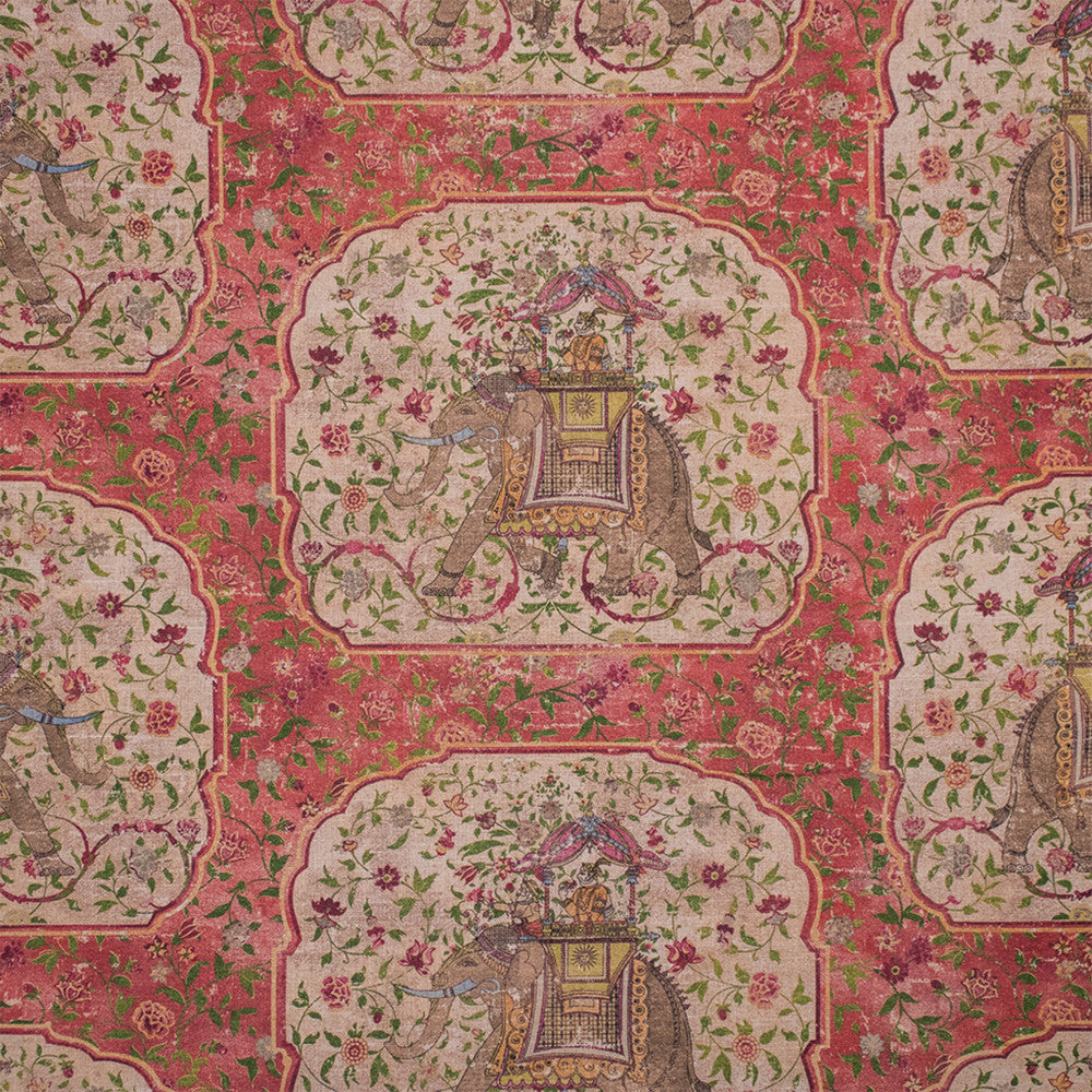 S7265 Ruby by Greenhouse Designer Fabric - 55% Linen, 45% Rayon Pakistan 50000 13.5" H, 27" V 54" - Swanky Fabrics -