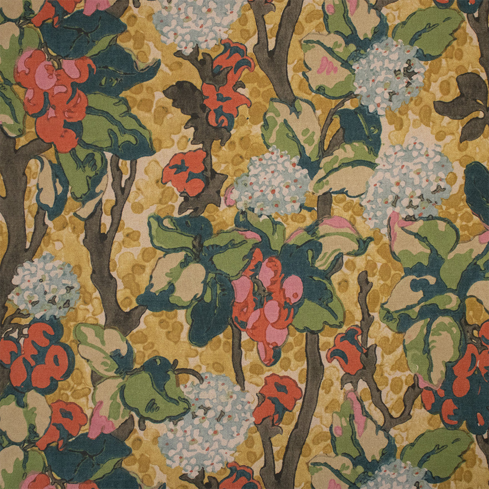 S7293 Ochre by Greenhouse Designer Fabric - 55% Linen, 45% Cotton Spain 51000 27" H, 22" V 54" - Swanky Fabrics -