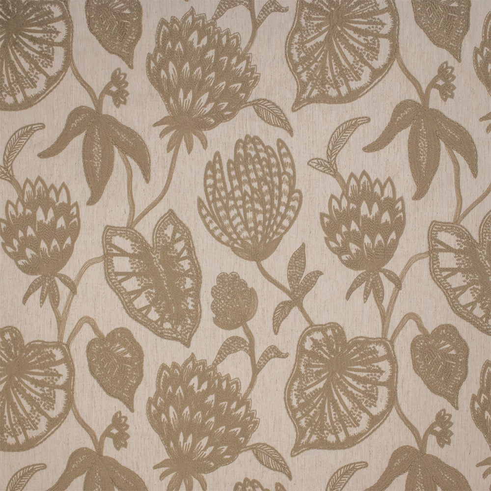 S7297 Natural by Greenhouse Designer Fabric - 65% Polyester, 35% Cotton (Embroidery: 100% Polyester) India 9000 17.25" H, 18.25" V 54" - Swanky Fabrics -