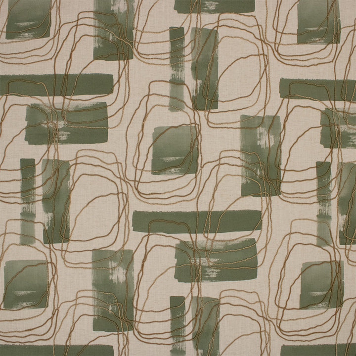 S7303 Juniper by Greenhouse Designer Fabric - 50% Cotton, 35% Rayon, 15% Linen (Embroidery: 68% Jute, 32% Cotton) India 9000 27" H, 24.25" V 54" - Swanky Fabrics -