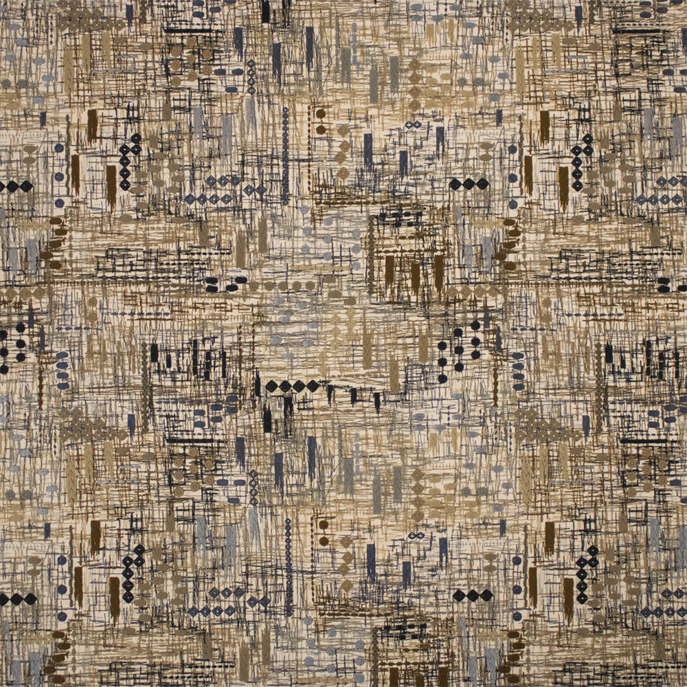 S7311 Cafe by Greenhouse Designer Fabric - 100% Cotton (Embroidery: 80% Polyester, 20% Rayon) India 9000 16.75" H, 15.25" V 52" - Swanky Fabrics -