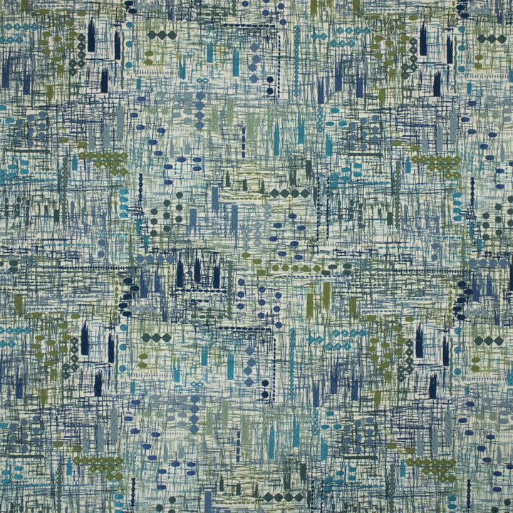 S7314 Azure by Greenhouse Designer Fabric - 100% Cotton (Embroidery: 80% Polyester, 20% Rayon) India 9000 16.75" H, 15.25" V 52" - Swanky Fabrics -
