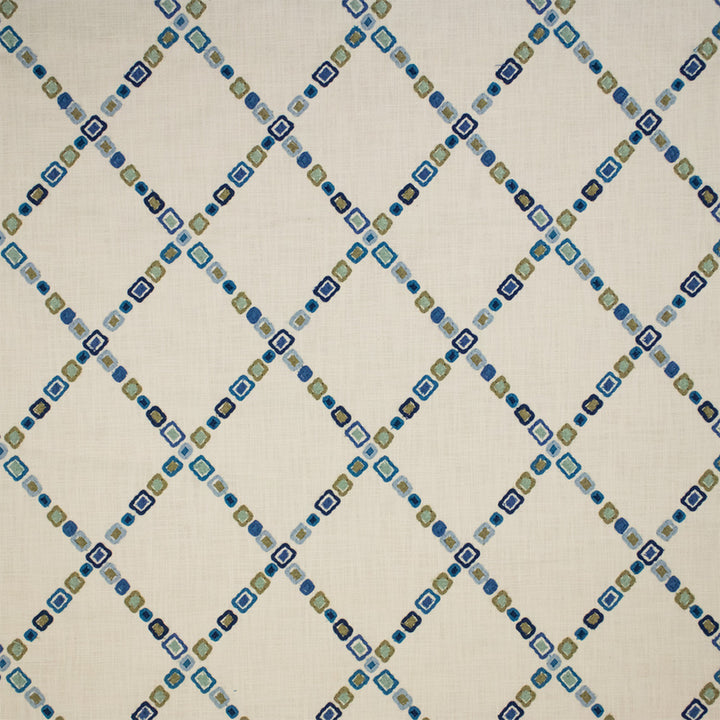 S7316 Aegean by Greenhouse Designer Fabric - 100% Cotton (Embroidery: 100% Polyester) India 9000 6.5" H, 7.5" V 52" - Swanky Fabrics -