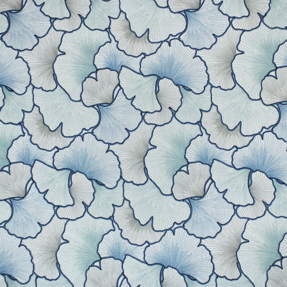 S7323 Prussian by Greenhouse Designer Fabric - 85% Polyester, 15% Linen (Embroidery: 100% Viscose) India 9000 18.25" H, 18.25" V 54" - Swanky Fabrics -