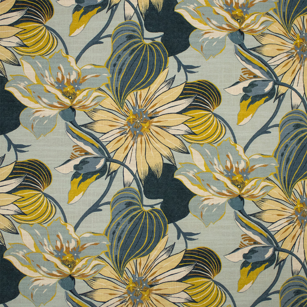 S7325 Atlantic by Greenhouse Designer Fabric - 75% Cotton, 25% Linen Pakistan DRAPERY 27" H, 13.5" V 55" - Swanky Fabrics -