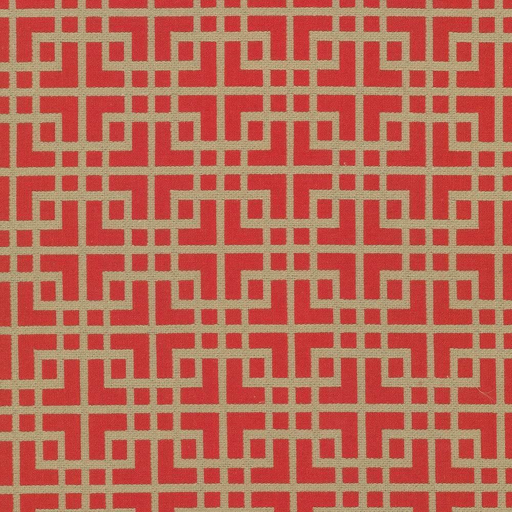 Sakura Fret Firecracker  by Kasmir Designer Fabric 5070 70% Cotton
30% Polyester
 CHINA 16,000 Wyzenbeek Double Rubs Horizontal: 2 6/8 inches and Vertical: 3 1/8 inches 54  - Swanky Fabrics -